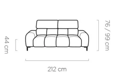 Sofa z wysuwanym siedziskim PLAZA 3E - skóra naturalna