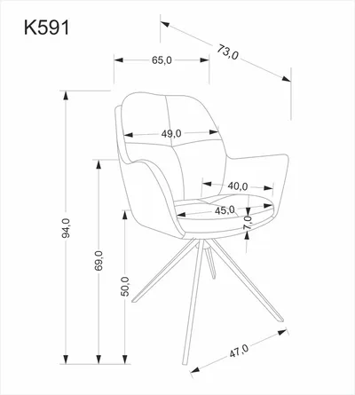 Krzesło obrotowe K591 - jasny popiel