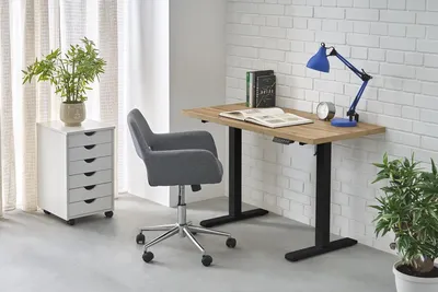Biurko z funkcją regulacji wysokości B54 - dąb artisan/czarny