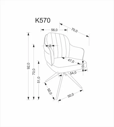 Krzesło obrotowe K570 - cynamonowy