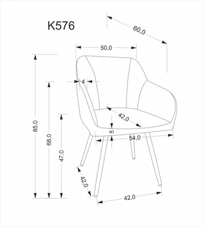 Krzesło z podłokietnikami K576 - oliwkowy