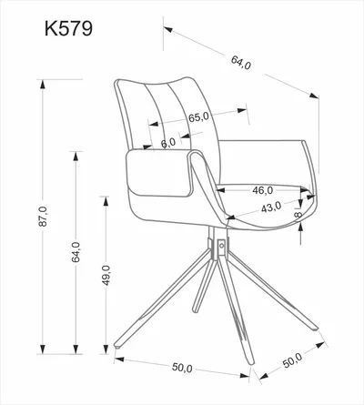Krzesło obrotowe K579 - popielaty
