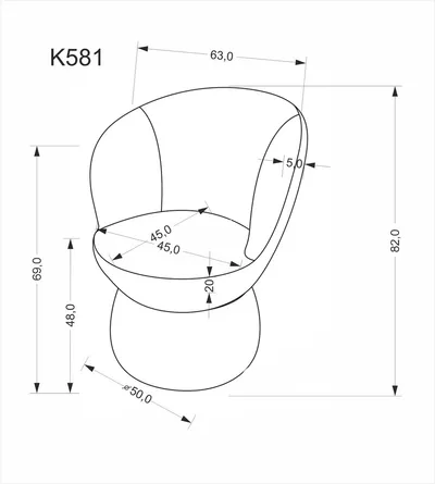Krzesło obrotowe tapicerowane K581 - beżowy