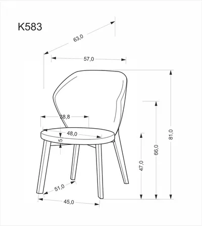 Krzesło K583 - beżowy/orzech