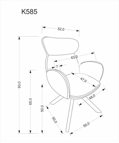 Krzesło obrotowe K585 - ciemny beżowy/dąb naturalny