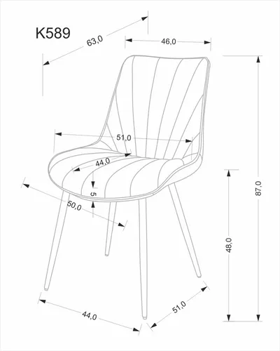 Krzesło welurowe K589 - beżowy