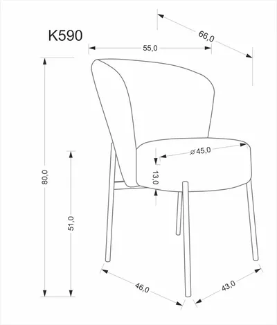 Krzesło tapicerowane K590 - beżowy