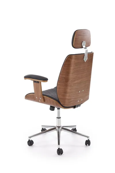 Fotel gabinetowy TIMBER - orzech/czarny