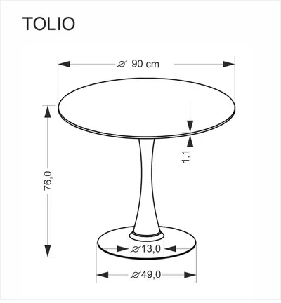 Stół okrągły TOLIO 90 cm - trawertyn/kaszmir