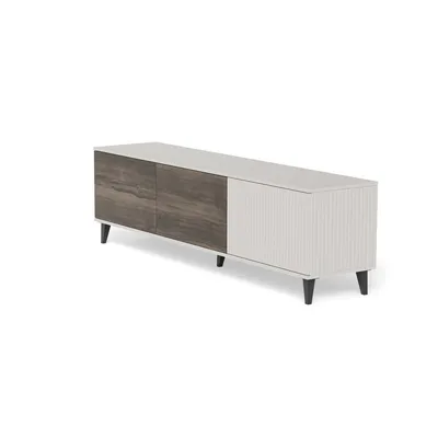 Szafka RTV 3-drzwiowa RANDOM 2 RTV-2 180 cm - kaszmir/orzech