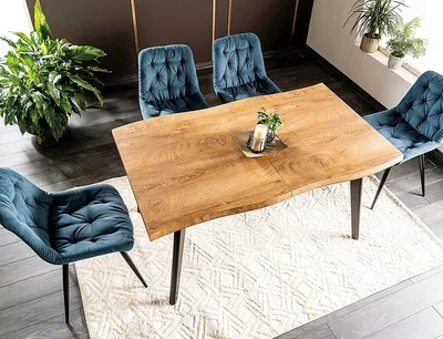 Stół rozkładany FRESNO 120/180x80 - dąb artisan/czarny