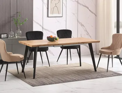 Stół rozkładany FRESNO 120/180x80 - dąb/czarny