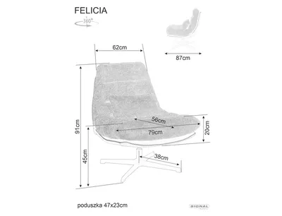 Fotel obrotowy FELICIA Raven - ciemny szary/czarny