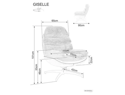 Fotel obrotowy GISELLE - czarny