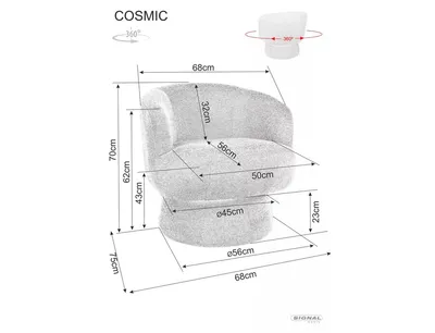 Fotel obrotowy COSMIC Raven - ciemny beżowy Raven 30