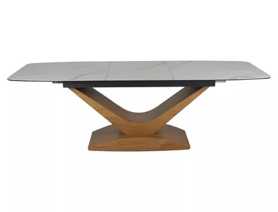 Stół rozkładany DOLCE CERAMIC 180/240x95 - biały mat/dąb