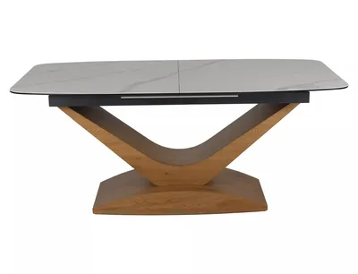 Stół rozkładany DOLCE CERAMIC 180/240x95 - biały mat/dąb