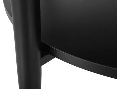 Stolik okrągły z półką ELLA B 60 cm - dąb/czarny