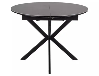 Stół okrągły rozkładany GASTON CERAMIC 100/135x100 - szary/czarny