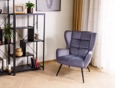 Fotel LOUIS Velvet - szary Bluvel 14