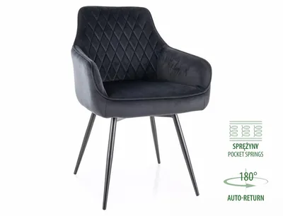 tkanina Bluvel 19 Krzesło obrotowe tapicerowane MARLO Velvet - czarny Bluvel 19