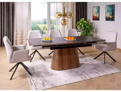 Stół rozkładany MONACO 160/200x90 - czarny mat/orzech