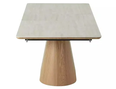 Stół rozkładany MONACO 160/200x90 - beżowy mat/dąb