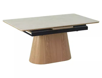 Stół rozkładany MONACO 160/200x90 - beżowy mat/dąb