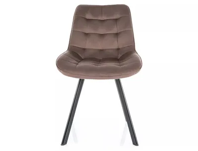 Krzesło pikowane tapicerowane MONTI Velvet - cappuccino Bluvel 38