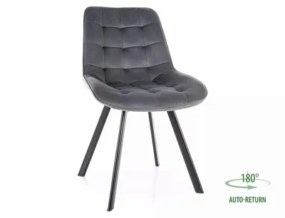 tkanina Bluvel 14 Krzesło pikowane tapicerowane MONTI Velvet - szary Bluvel 14