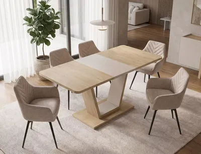 Stół rozkładany NIGEL 120/160x80 - dąb cremona torro/kaszmir