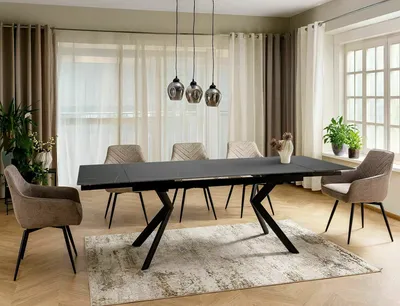 Stół rozkładany NORTON 160/240x90 - czarny mat