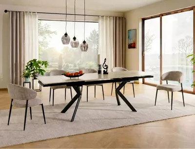 Stół rozkładany NORTON 160/240x90 - beżowy/czarny mat