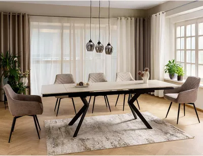 Stół rozkładany NORTON 160/240x90 - beżowy/czarny mat