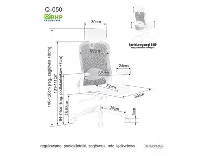 Fotel obrotowy Q-050 - czarny
