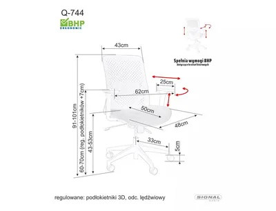 Fotel obrotowy Q-744 - szary