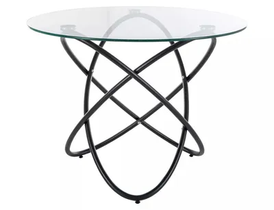 Stół okrągły ORBIT 100 cm - transparentny/czarny
