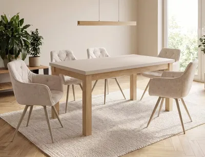 Stół rozkładany PRESTO 140/218x80 - kaszmir/dąb cremona torro