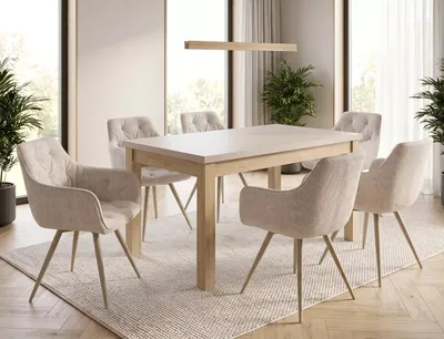 Stół rozkładany PRESTO 140/218x80 - kaszmir/dąb cremona torro