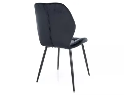 Krzesło tapicerowane welurowe RICK Velvet - czarny Bluvel 19