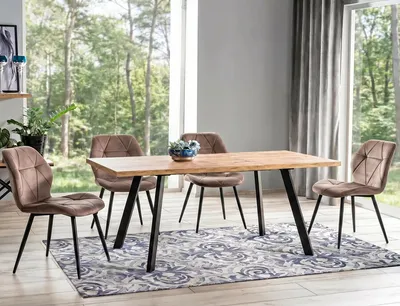 Krzesło tapicerowane welurowe RICK Velvet - cappuccino Bluvel 38