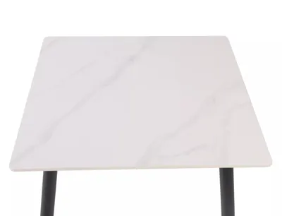 Stół RION 80x80 - biały połysk/czarny mat