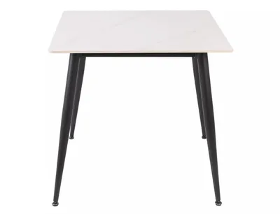 Stół RION 80x80 - biały połysk/czarny mat