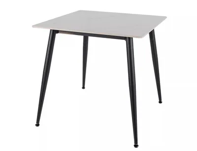 Stół RION 80x80 - biały połysk/czarny mat