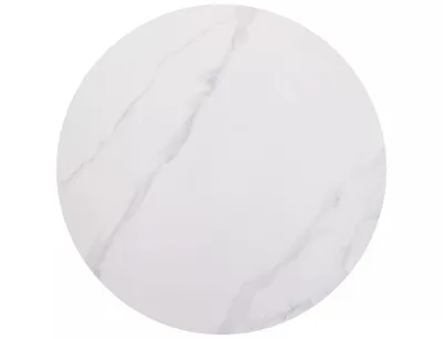 Stół okrągły RION 90 cm - biały połysk/czarny mat