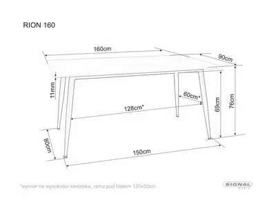 Stół RION 160x90 - czarny mat