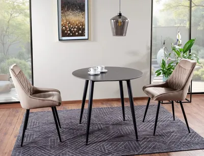 Stół okrągły RION 90 cm - czarny mat