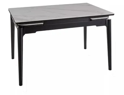 Stół rozkładany SENTO 120/180x80 - biały połysk/czarny mat