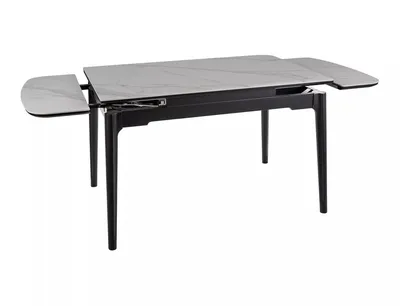 Stół rozkładany SENTO 120/180x80 - biały połysk/czarny mat