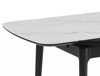 Stół rozkładany SENTO 120/180x80 - biały połysk/czarny mat